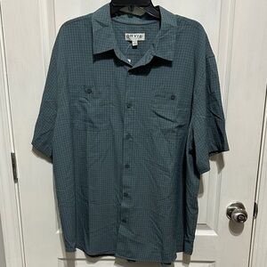 Orvis Men's Dark Teal Plaid Button Down Shirt